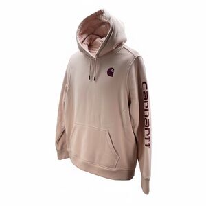 Carhartt Relaxed Fit Hoodie Sweatshirt Womens XXL soft Pink Work 3081
